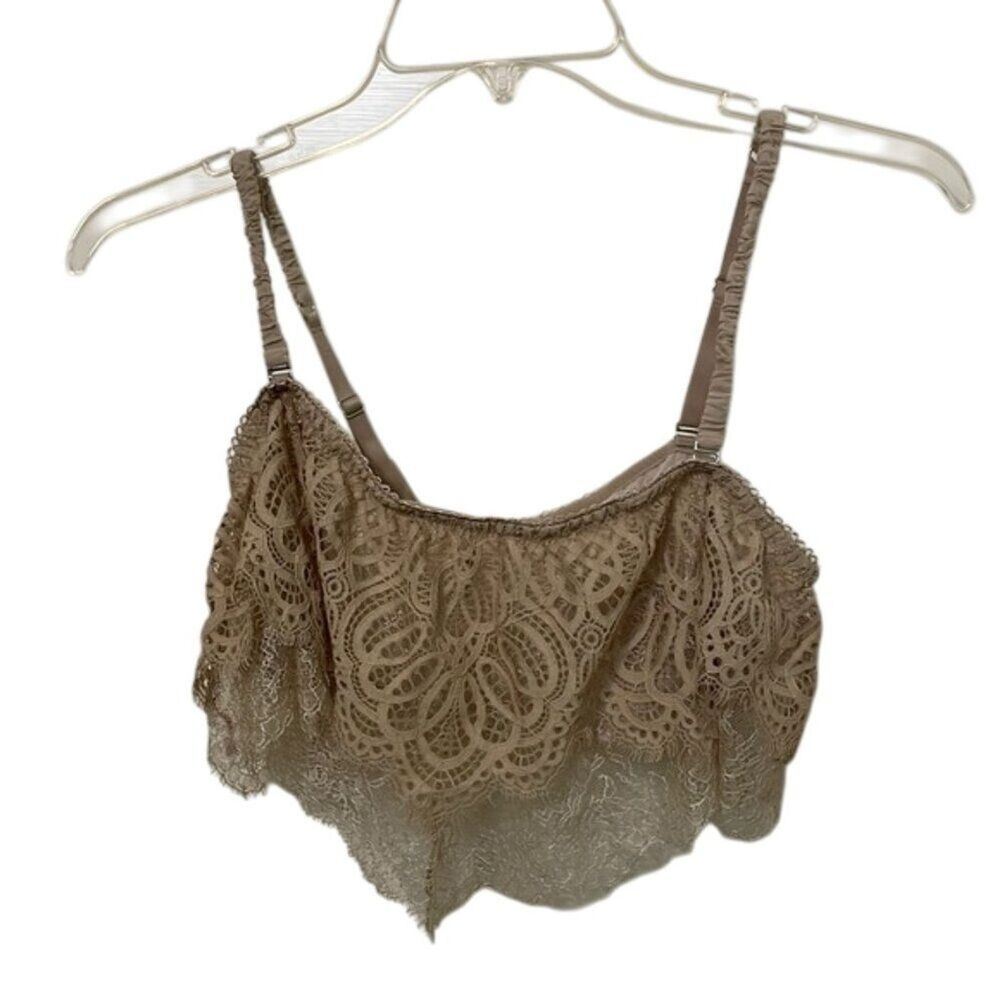 Victoria's Secret Dream Angels Beige Lace Bralette Womens Size Large